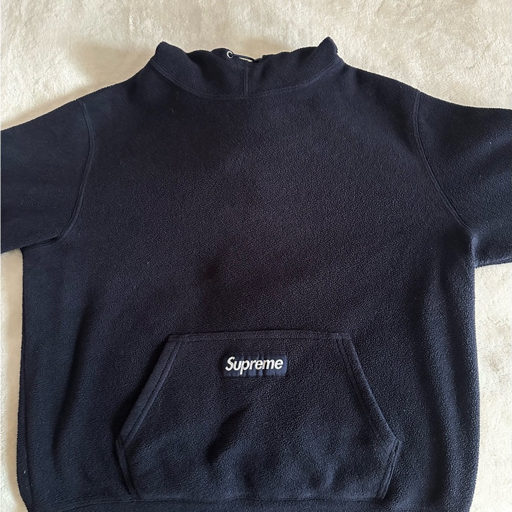 Supreme Navy Fleece Sweatshirt